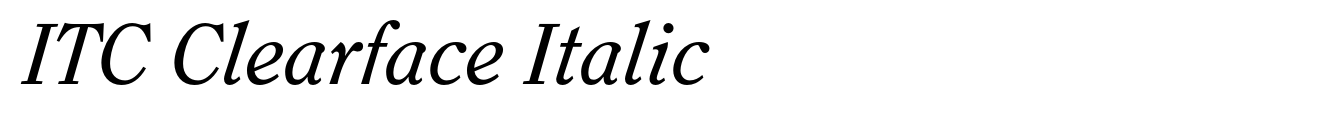 ITC Clearface Italic
